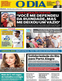 Capa do jornal O Dia 07/05/2024