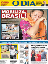 Capa do jornal O Dia 11/05/2024