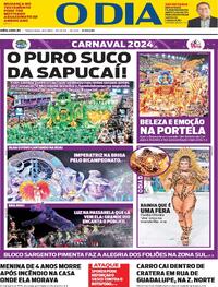 Capa do jornal O Dia 13/02/2024