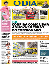 Capa do jornal O Dia 17/03/2024
