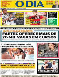 Capa do jornal O Dia 18/01/2024