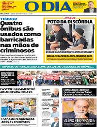 Capa do jornal O Dia 18/05/2024