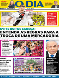 Capa do jornal O Dia 19/02/2024