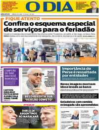 Capa do jornal O Dia 20/04/2024