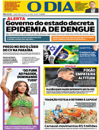 Capa do jornal O Dia 22/02/2024