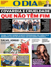 Capa do jornal O Dia 23/04/2024