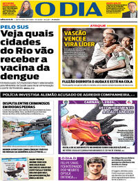 Capa do jornal O Dia 26/01/2024