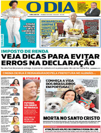 Capa do jornal O Dia 26/05/2024