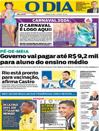 Capa do jornal O Dia 27/01/2024