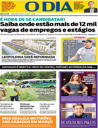 Capa do jornal O Dia 27/02/2024