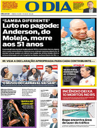 Capa do jornal O Dia 27/04/2024