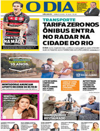 Capa do jornal O Dia 31/03/2024
