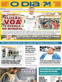 Capa do jornal O Dia 01/07/2025