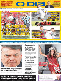 Capa do jornal O Dia 01/09/2025