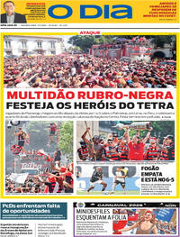 Capa do jornal O Dia 01/12/2025