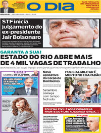 Capa do jornal O Dia 02/09/2025