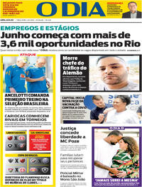 Capa do jornal O Dia 03/06/2025
