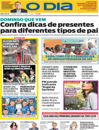 Capa do jornal O Dia 03/08/2025