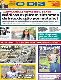 Capa do jornal O Dia 07/10/2025