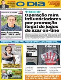 Capa do jornal O Dia 08/08/2025
