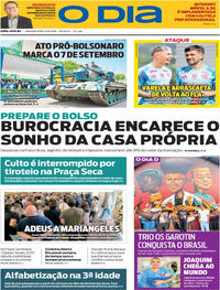 Capa do jornal O Dia 08/09/2025