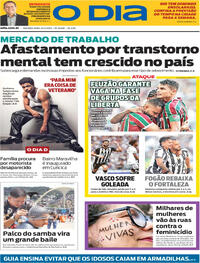 Capa do jornal O Dia 08/12/2025