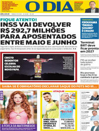 Capa do jornal O Dia 10/05/2025