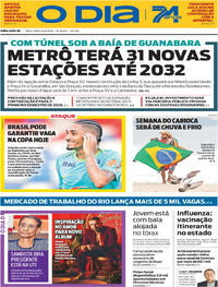 Capa do jornal O Dia 10/06/2025