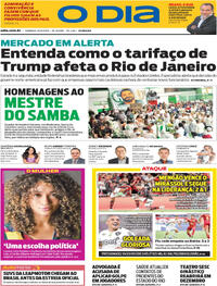 Capa do jornal O Dia 10/08/2025