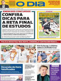 Capa do jornal O Dia 11/08/2025