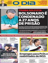 Capa do jornal O Dia 12/09/2025