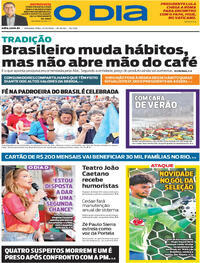 Capa do jornal O Dia 13/10/2025