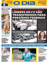 Capa do jornal O Dia 13/11/2025