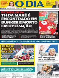 Capa do jornal O Dia 14/05/2025