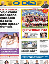 Capa do jornal O Dia 14/12/2025