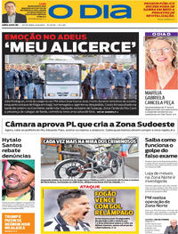 Capa do jornal O Dia 15/08/2025