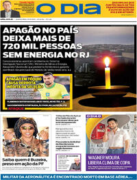 Capa do jornal O Dia 15/10/2025