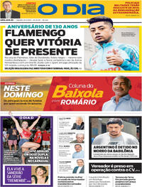 Capa do jornal O Dia 15/11/2025