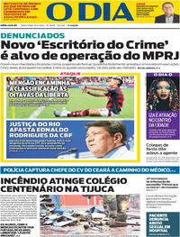 Capa do jornal O Dia 16/05/2025