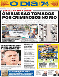 Capa do jornal O Dia 16/07/2025