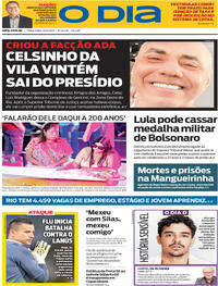 Capa do jornal O Dia 16/09/2025