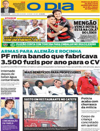 Capa do jornal O Dia 16/10/2025