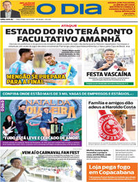 Capa do jornal O Dia 16/12/2025