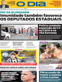 Capa do jornal O Dia 18/09/2025
