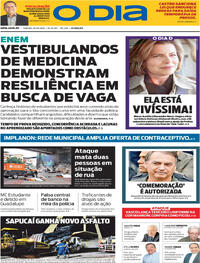 Capa do jornal O Dia 18/10/2025