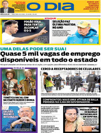 Capa do jornal O Dia 18/11/2025