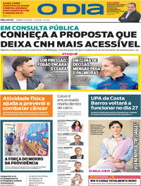 Capa do jornal O Dia 19/10/2025