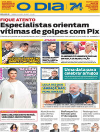 Capa do jornal O Dia 20/07/2025