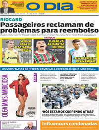Capa do jornal O Dia 20/08/2025
