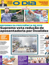 Capa do jornal O Dia 20/09/2025